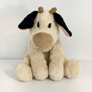Gund Milkshake Cow Plush Cream Black Collar Pink Ears Stuffed Animal Floppy 2524